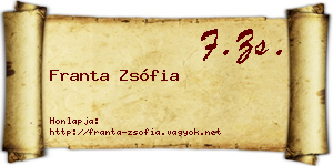 Franta Zsófia névjegykártya